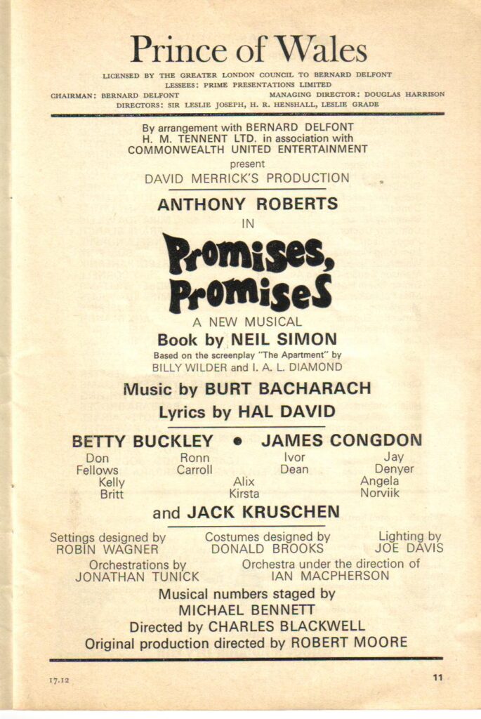 Betty Buckley — Promises, Promises · London